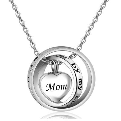 China Stainless Steel CLASSIC Custom Ashes Memory Necklace Pendant Cremation Heart Suitable For Human/Pet for sale