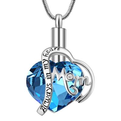 China Girls CLASSIC Diamond Necklace Memorial Silver Heart for Pet Urn Cremation Memorial for sale