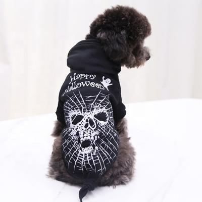 China Viable Pattern Halloween Autumn Dog Hoodie Pet Clothes Fashion Skull for sale