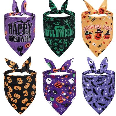 China Viable Custom Print Triangle Halloween Dog Washable Bandana for sale