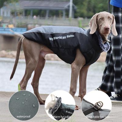 China Thick Winter Dog Coat Stocked Warm Pet Clothes Waterproof And Windproof Warm Winter Fur Dog Luxury Jacket for sale