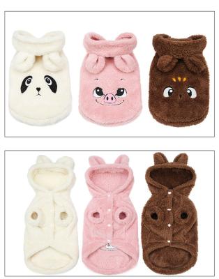 China New Arrival Cute Stocked Cartoon Dogs Jacket Embroidered Teddy Hoodie Winter Coat Apparel Animal Pet Clothes for sale