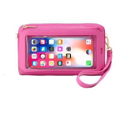 China 2021 Anti-fall transparent touch screen mobile phone bag tpu touch screen mobile phone bag for phone for sale