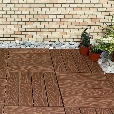 China Holz WPC Decking Fliesen Rotproof Snap zusammen Holz Fliesen Stoßbeständig zu verkaufen