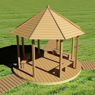 Chine La cour arrière WPC Gazebo bois plastique composite WPC pavillon 10x10 pieds à vendre