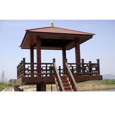 Cina Gazebo leggero WPC impermeabile in legno esterno Gazebo marrone colore in vendita