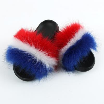 China Wholesale Custom Made Fluffy Lady Fluffy Lady Fur Slippers Fashion Trend Real Fur Slippers Fur Flip Flop For Women for sale