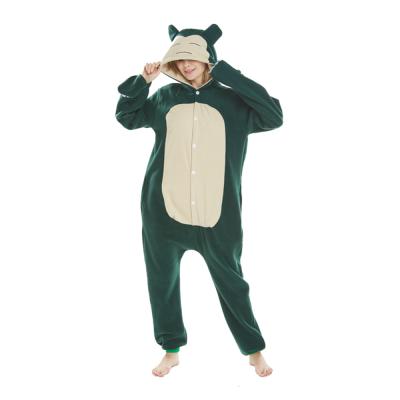 China Hot Sale Plus Size Green Monster Women Onesie Pajamas Shear Fleece Pajamas Christmas Dress Overalls for sale