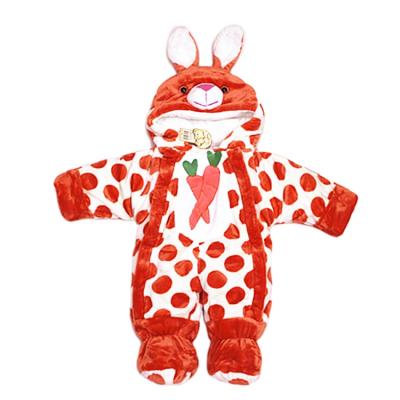 China Warm And Comfortable Don't Hurt Skin Winter Sale Long Sleeve Rompers Lovely Cotton Baby Cartoon Plain Winter Rompers Warm Animal Baby Rompers for sale