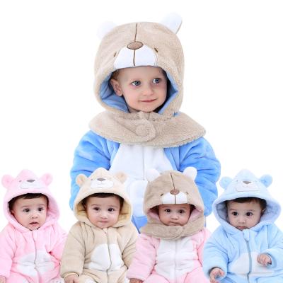 China Warm and comfortable do not hurt the skin factory wholesale cute cartoon bear baby clothes winter baby long sleeve soft baby rompers for sale