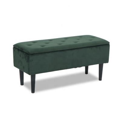 China Hot Selling Modern Living Room Bench Storage Box Upholstered Stool Velvet Ottoman Stool Storage New Design for sale