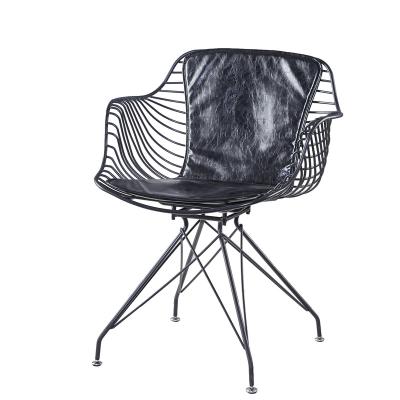 China 15 Years Modern Factory Style Cafe Art Designer Metal Wire Dining Industrial Chair for sale