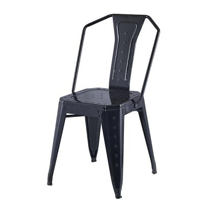 China Wholesale Modern Outdoor Industrial Metal Cafe Black Chairs for sale