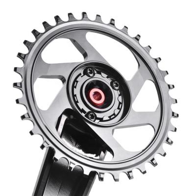 China Hot Selling BMX Chinese CNC Transmission Road Folding Bike Crankset Bicycle Crank Arm Track 52t Parts Bike Single Speed ​​Crankset Black OEM for sale