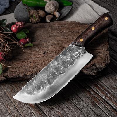 China Viable Chinese Chef Cleaver Butcher Knife 7 Inch Full Tang Forged Handmade High Carbon Steel Slaughter Knives for sale