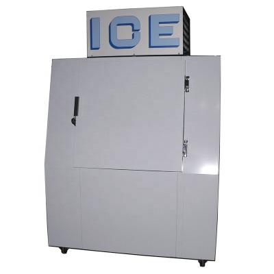 China Outdoor Single-Temperature Ice Merchandiser Ice Fridge Storage Freezers Tilt Door Solid Color Painted Galvanized Auto To Defrost Fan Cooling for sale