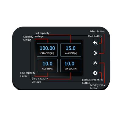 China Smart Lifepo4 Battery Capacity Monitor Voltage Percentage Battery Monitor 125*82*21 mm for sale