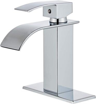 China With Slide Bar Wovier Chrome Waterfall Bathroom Sink Faucet With Supply Hose,Single Handle Single Hole Lavatory Faucet,Commerce Basin Mixer Taps for sale