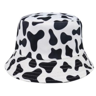 China Custom Tie Dye Verified Designer Logo Cow Print Famous Brand Cotton Bucket Hat For Women for sale