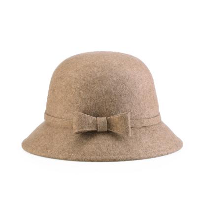 China Autumn And Winter Hat Ladies Pure Wool Barred Felt Hat Basin Hat 2021 New for sale