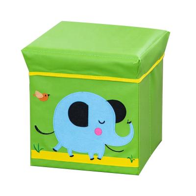 China (Size)Adjustable Creative Kids Toy Animal Design Attactive Color Folding Dtorage Box Stool Toys Organizer Ottoman Bench for sale