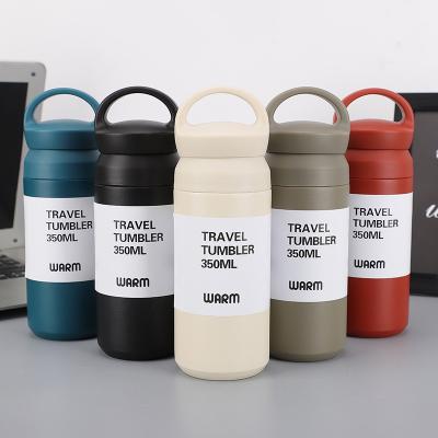 China 2021 Hot Selling PORTABLE Stainless Steel 350ML Upright Tumbler With Water Mug Travel Lid Insulated Coffee Mug With Handle for sale