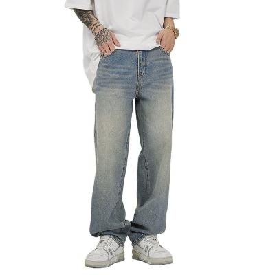 China High Street Men's Jeans Extra Wide Vintage Vintage Breathable Regular Wash Popular New Printed Breathable Cotton Jeans for sale