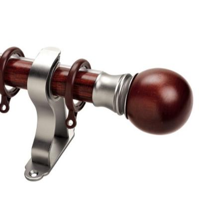 China Wood Curtain Rod UK Design Livingroom Window Curtain Pole , Rod Finials, Livingroom Curtain Pole for sale