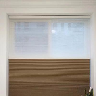 China Motorized Honeycomb Window Shade , Wireless Bottom Up Automatic Cellular Blinds for sale