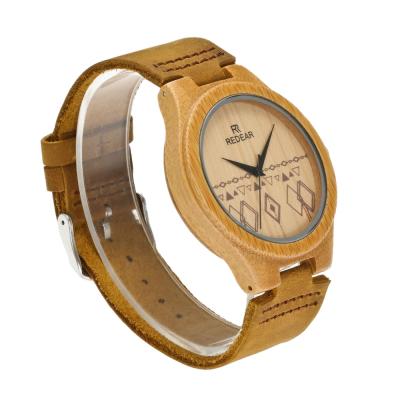 China Factory Direct Selling Quartz Wooden Couples Watch Water Resistant Leather Strap Fashion Watch Wood Watch Can Be Customized for sale