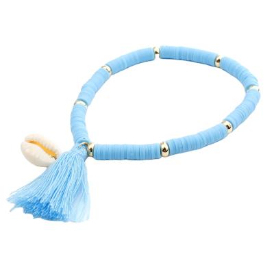 China Bohemian Alarm 2021 Rainbow Jewelry Soft Shell Tassel Ladies Bracelet Colorful Pottery Bracelet for sale