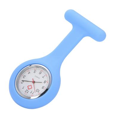 China White Outdoor Medical Color Jelly Pocket Watch Alarm Nurse Watch Cross Round Plastic Case Silicone Watch for sale