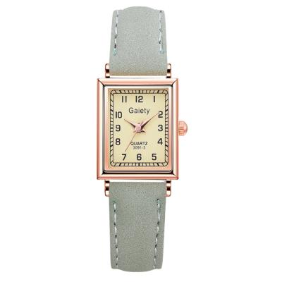 China New 2020 alarm fashion ladies watch square leather watch quartz watch set manufacturer wholesale for sale