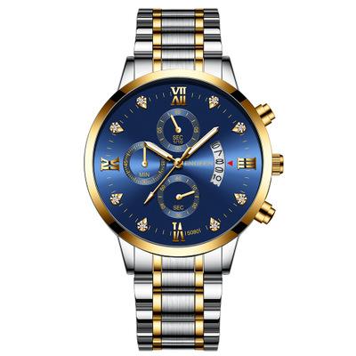 China Water Resistant Men Watches Top Brand Men's Quartz Sport Full Steel Waterproof Gold Watch for sale