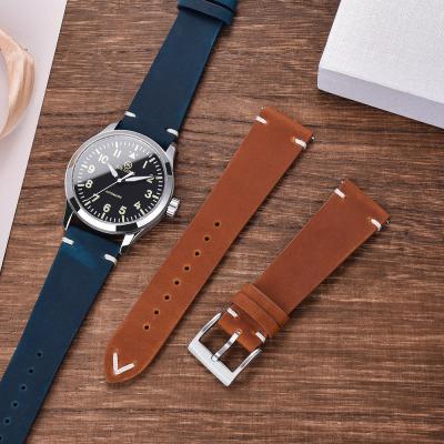 China JUELONG Crazy Horse Quick Release 18mm 20mm 22mm Genuine Leather Watch Band for sale