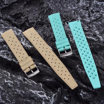 China JUELONG Tropical Retro Style FKM Rubber Watch Strap Turquoise Rubber Watch Bands for sale