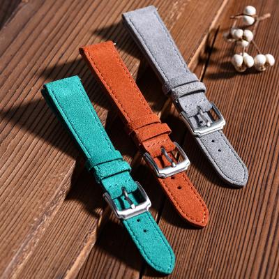 China JUELONG 18/19/20/22mm Suede Vintage Leather Watch Strap Quick Release Suede Leather Watch Bands With Quick Release for sale