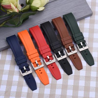 China JUELONG FKM Rubber Watch Straps Replacement Fluorine Rubber Watch Band 18/20/22/24mm for sale