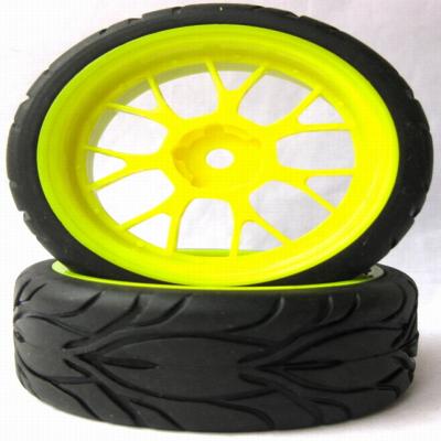 China RC Hobby 5 New RC Colors On Road Car Tires And Wheels Rubber Tires With Foam Insert For 1/10 RC Touring Car (20201) for sale