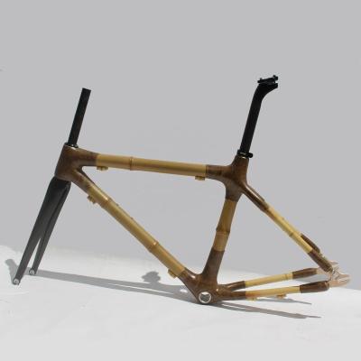 China Road Bikes Naturefly Road Bike Single Speed ​​Road Bike Track Sight Fixie Bamboo Bicycle Frameset For 700x25c To 40c for sale