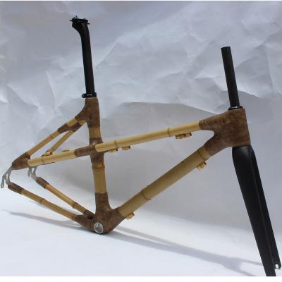 China Road Bikes Bamboo Frameset Road Disc Frame Bike Gravel Bike Full Speed ​​For 700x35c To 42c for sale