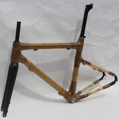 China Road Bikes Gravel Bike Frame Disc Road Frame Bamboo Gravel Bicycle Frameset by Axle Bike for 700x35c to 42c for sale