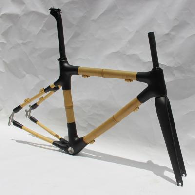 China Road Bikes Full Speed ​​Gravel Bike Frame Disc Road Frame Bamboo Gravel Bicycle Free Shipping frameset for 700x35c to 42c for sale