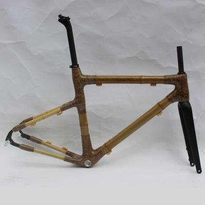 China Road Bikes Gravel Bike Frame Disc Road Frame Bamboo Gravel Bicycle Frameset by Axle Bicycle 700x35c to 42c for sale