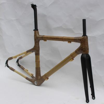 China Road Bikes Gravel Bike Frame Disc Road Frame Bamboo Gravel Bicycle Frameset by Axle Bicycle 700x35c to 42c for sale