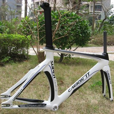 China Road Bikes 700c White Carbon Track Bike Frame FiXie Bike Single Speed ​​Frameset Fixed Speed ​​Frame for sale