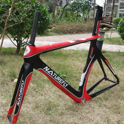 China Road Bikes Free Shipping Red 700c Carbon Road Bike Frame Triathlon Bicycle Frame Trial Frameset Time Full Speed for sale