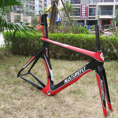 China Road Bikes OEM 700c Carbon Road Bike Frame Triathlon Bicycle Frame Trial Time Red Frameset Full Speed for sale