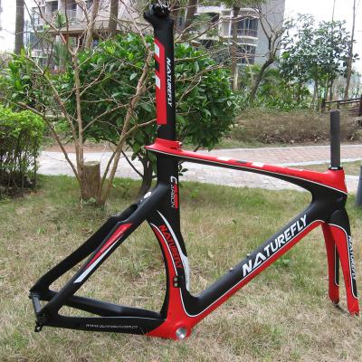 China Road Bikes Red Carbon 700c Triathlon Bike Frame TT Bicycle Frame Trial Time Frameset Full Speed for sale