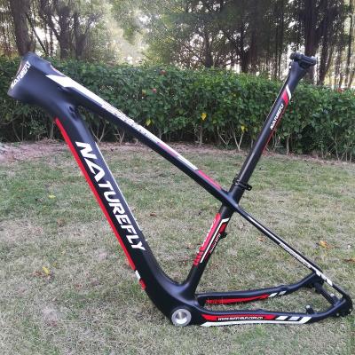 China Red Mountain Bikes Naturefly Carbon 29er Mountain Bike Frame MTB Go Bike Frameset Through Axle for sale